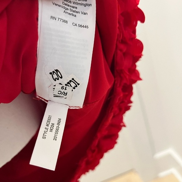 J Crew Factory Rosette mini dress in Deep Ruby Red size 0 NWT CE631 textured - Picture 11 of 11